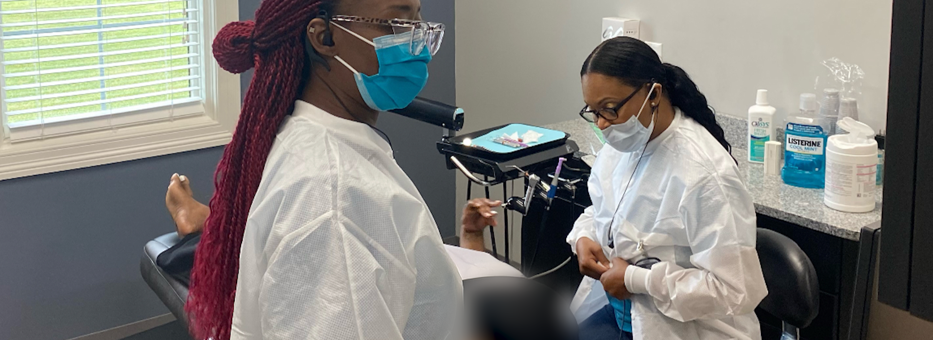 Dr. Rosenthal working on patient