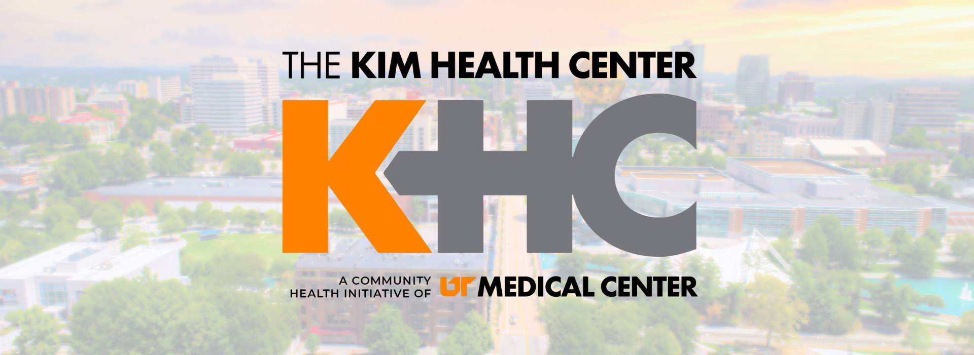 Kim health center with background of knoxville